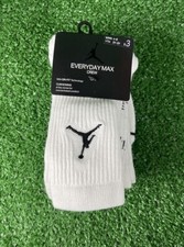 Nike Jordan Everyday Max Unisex Crew Socks 3 Pack Womens 4-6 / Youth 3Y-5Y
