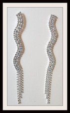 4.5" Long Clear Crystal Chain Earrings Dangle Special Occasion Chandelier New