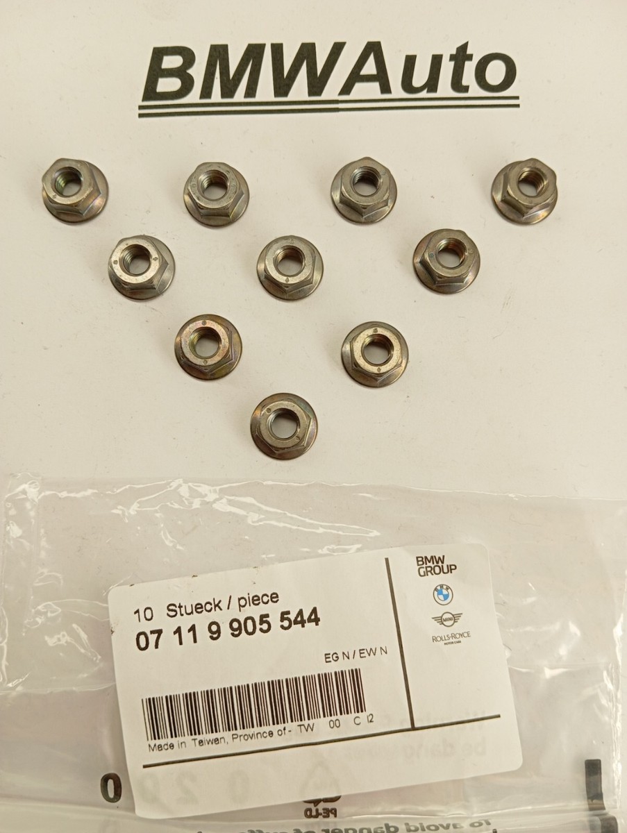 10x BMW 10mm Hex Head Flange Collar Nut M6x1.00 9905544