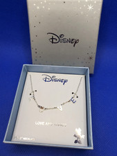 Disney Love And Kisses Layered Necklace Sterling Silver Letters Minnie Mouse