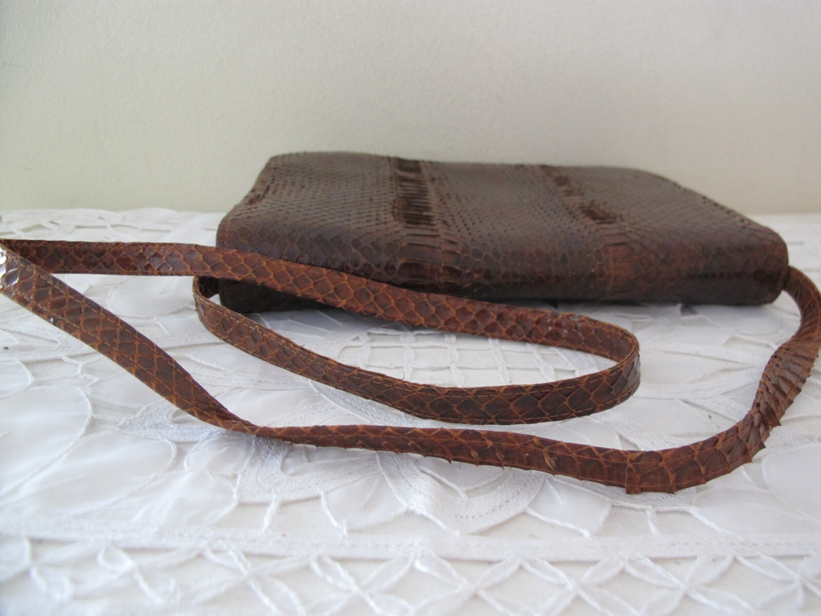 Genuine PYTHON Snakeskin Shoulder Bag Convertible… - image 6