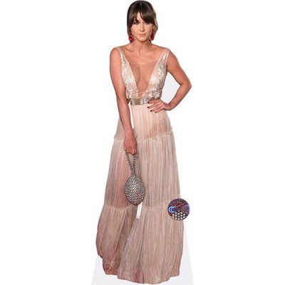 Brooke Vincent (cremefarbenes Kleid) lebensgroßer Ausschnitt