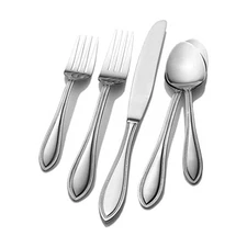 American Bead 53-Piece Stainless Steel Flatware Set with Serving Utensil Set ...