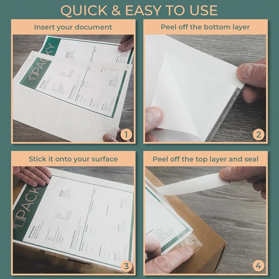 - Buste per Spedizioni - Buste Portadocumenti Adesive - Disponibile in A6 A5 A4 - Immagine 4 di 4