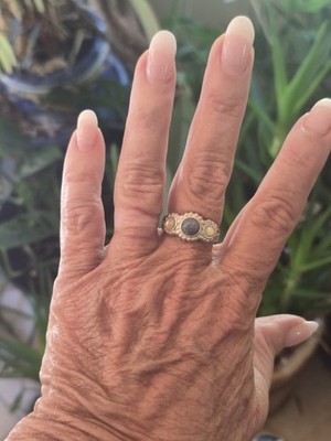 Sterling Silber Mondstein und Lapis Ring Größe 9 signiert $