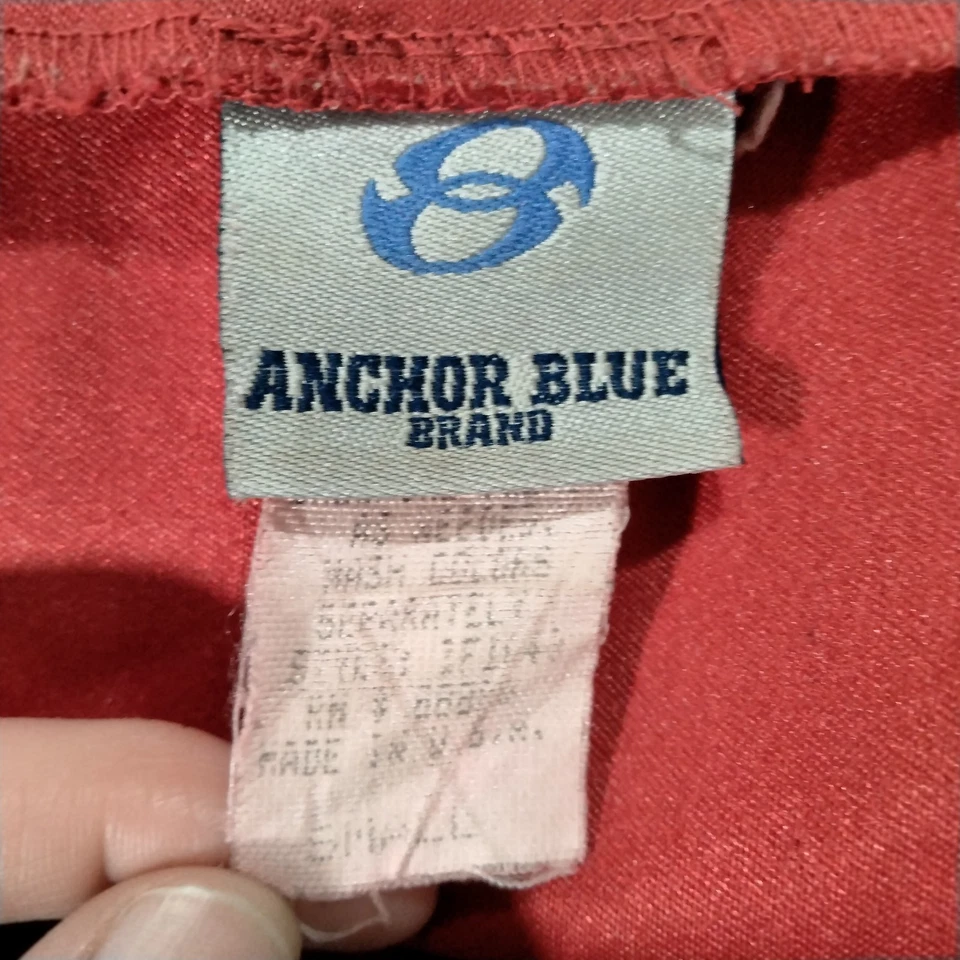 Vtg Y2K Anchor Blue Tie Top S Open Back Rave Boho Western Festival Cherry Red - Image 3 of 4