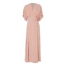 Reformation Dress Size XS Blush Pink Winslow Wrap Maxi Wedding Guest Elegant 