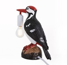 Bird Lamp Table Lamp,Woodpecker Design with LED Bulb,Crow lamp Table Light,Bi...