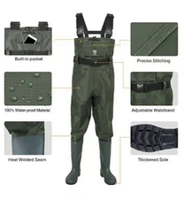 TIDEWE Chest Wader 2-Ply Nylon/PVC Waterproof Fishing Hunting Waders Size 10/11