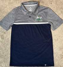 Fanatics Notre Dame Fighting Irish Men's Polo Shirt Small Heather Gray/Navy EUC