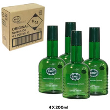 Image of Brut Splash On Lotion Original Aftershave 4 x 200ml - Classic Men Fragrance
