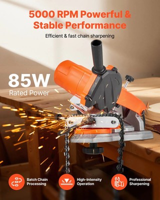 Electric Chainsaw Sharpener, 85W Bench Saw Chain Sharpener 5000RPM, Professional