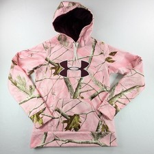 Under Armour Women's Realtree Pink Camo Cold Gear Logo Fleece Hoodie Size Small
