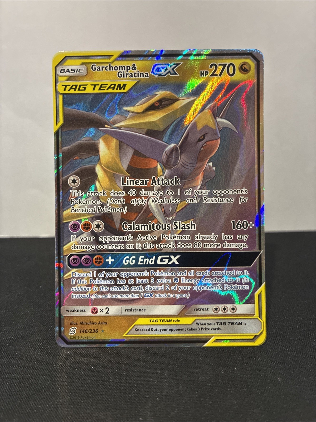 Garchomp & Giratina GX 146/236 Pokemon Sm-Unified Minds Holo