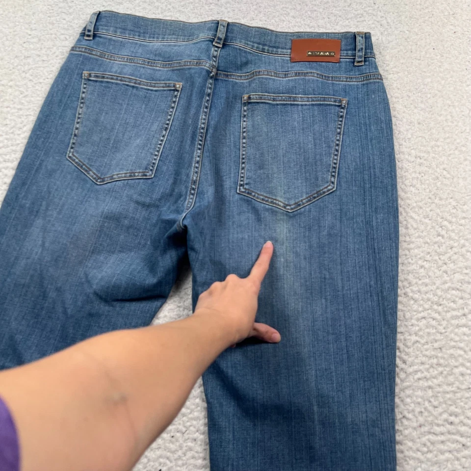 Escada Jeans Womens 42 34x28 Straight Leg Sequin Embellished Bohemian Denim Blue - Image 4 of 4