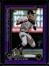 2025 Topps Aaron Schunk RC Purple Rainbow Foilboard Rookie #/250 Rockies