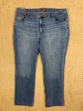 Lee Women s Relaxed Fit Straight Leg Mid Rise Blue Jeans SZ 18 Med 36x27 1262