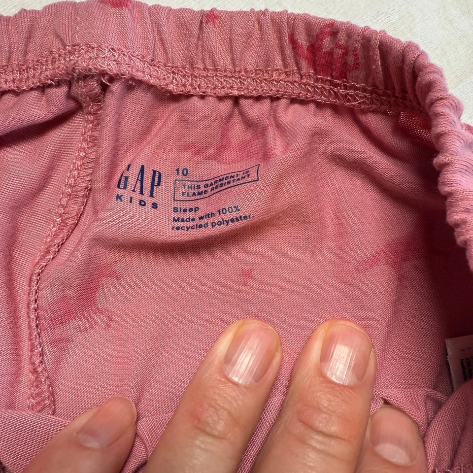 Pantalones para dormir GAP niños niñas rosa talla 10 poliéster reciclado Foto 2 de 3