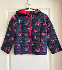 Joules Kinnaird Spring Floral Zip Up Hooded Jacket Size 7-8Y