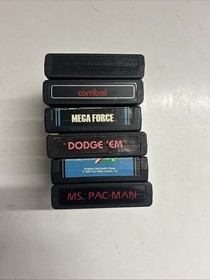 Atari 2600 Lot Of 6 Games, Ms PAC Man, Tomatoes, Mega Force