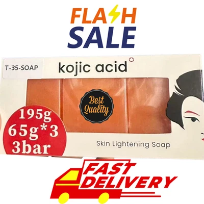 Kojic Acid Skin Lightening Soap 3x65g|Skin Whitening Fast UK Delivery-3 in 1Pack