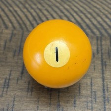 Vintage Bakelite 2 1/4" Billiard 1 Yellow Pool Ball Replacement Ball