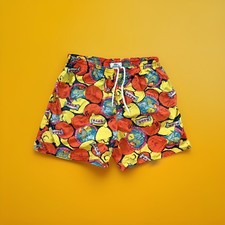 Vintage 90s LACOSTE Swim SHORTS Trunks ALL-OVER PRINT Sz Large BEACH Street WEAR