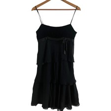 Y2K Silk Velvet Chiffon Ruffled Mini Dress XS Fairy Grunge Whimsigoth Ethereal