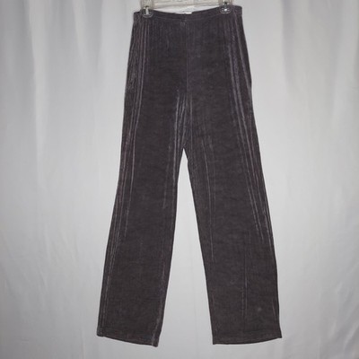 FY2 Slinky Pants Women Medium Gray Straight Stretch Elastic Pocket Pullon Y2K