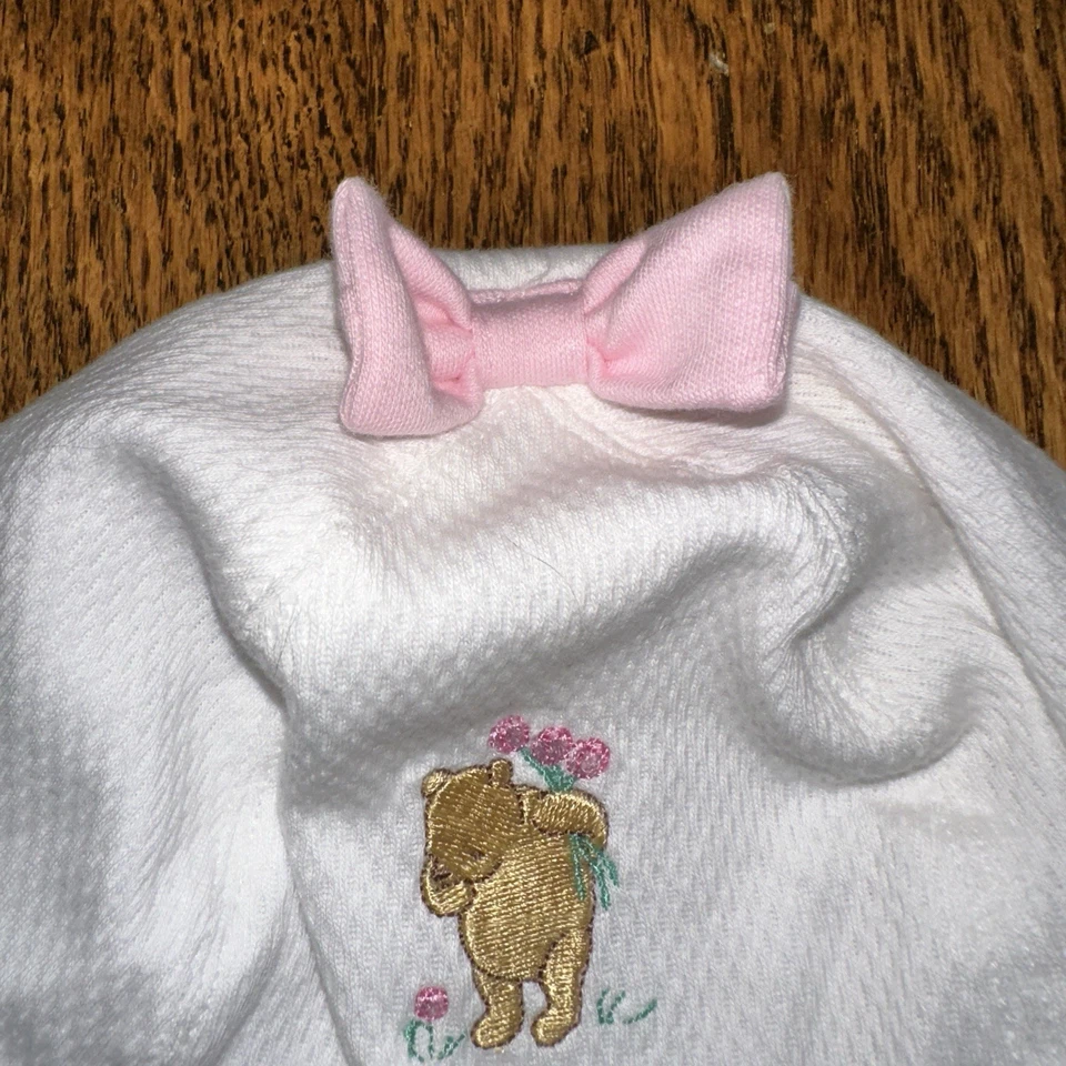 De Colección Disney Clásico Pooh Años 90 Y2K Bordado Sombrero Sol Gorro Cubo Festoneado Corbata Foto 2 de 4