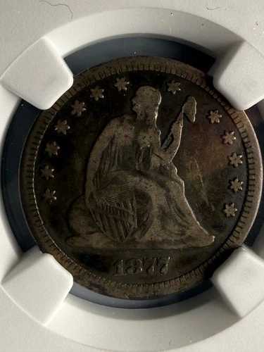1877-CC 25C Liberty Seated Quarter NGC VF25 - Solid Lines Some Luster Tough Type