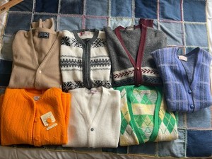 Vintage 60s 70s Cardigan Lot Wholesale Bundle Mod Wool Acrylic Pattern Sweaters