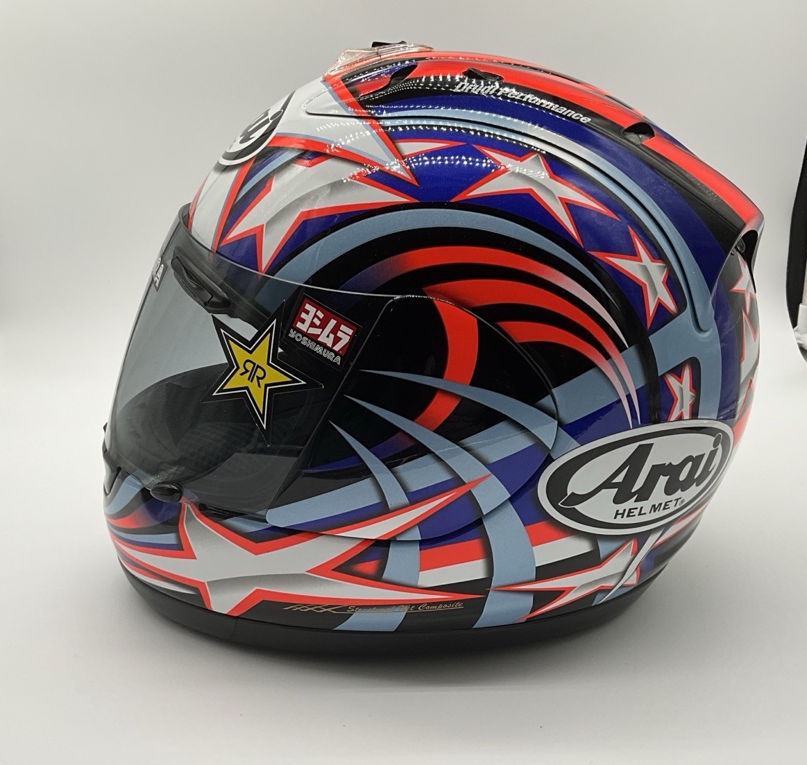 Arai RX-7 Corsair “in the “Colin Black Motorcycle Helmet Size S