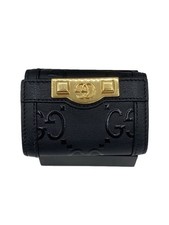 GUCCI key case leather Black total pattern men's 676153 Used