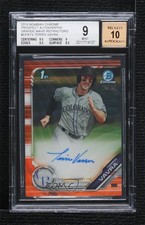 2019 Bowman Chrome HTA Orange Wave Refractor 19/25 Terrin Vavra BGS 9 Auto 11oq