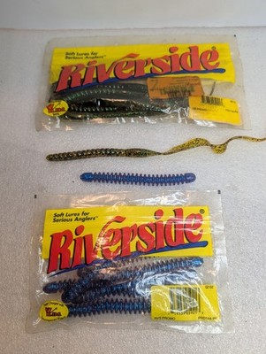 Riverside Worms Two Packs. 1 Pk Of 8- 10'' Ribbon Tail, 1 Pk Of 6-4.5'' Rib Worm
