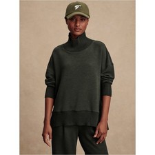Varley Barker High-Neck Sweat Size Small Olive Marl Green Sweatshirt