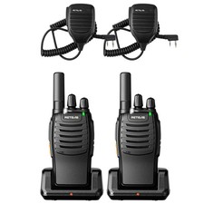 Retevis H-777 Rechargeable Walkie Talkies with Speaker Mic, Long Range Black