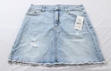 Jordache Girl's Frayed Hem 5 Pocket Denim Skirt EH6 Acid Wash Size XL NWT