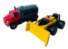 2x Mini Tonka Toys, Vintage Bulldozer & Tanker Truck (2012), Good Condition