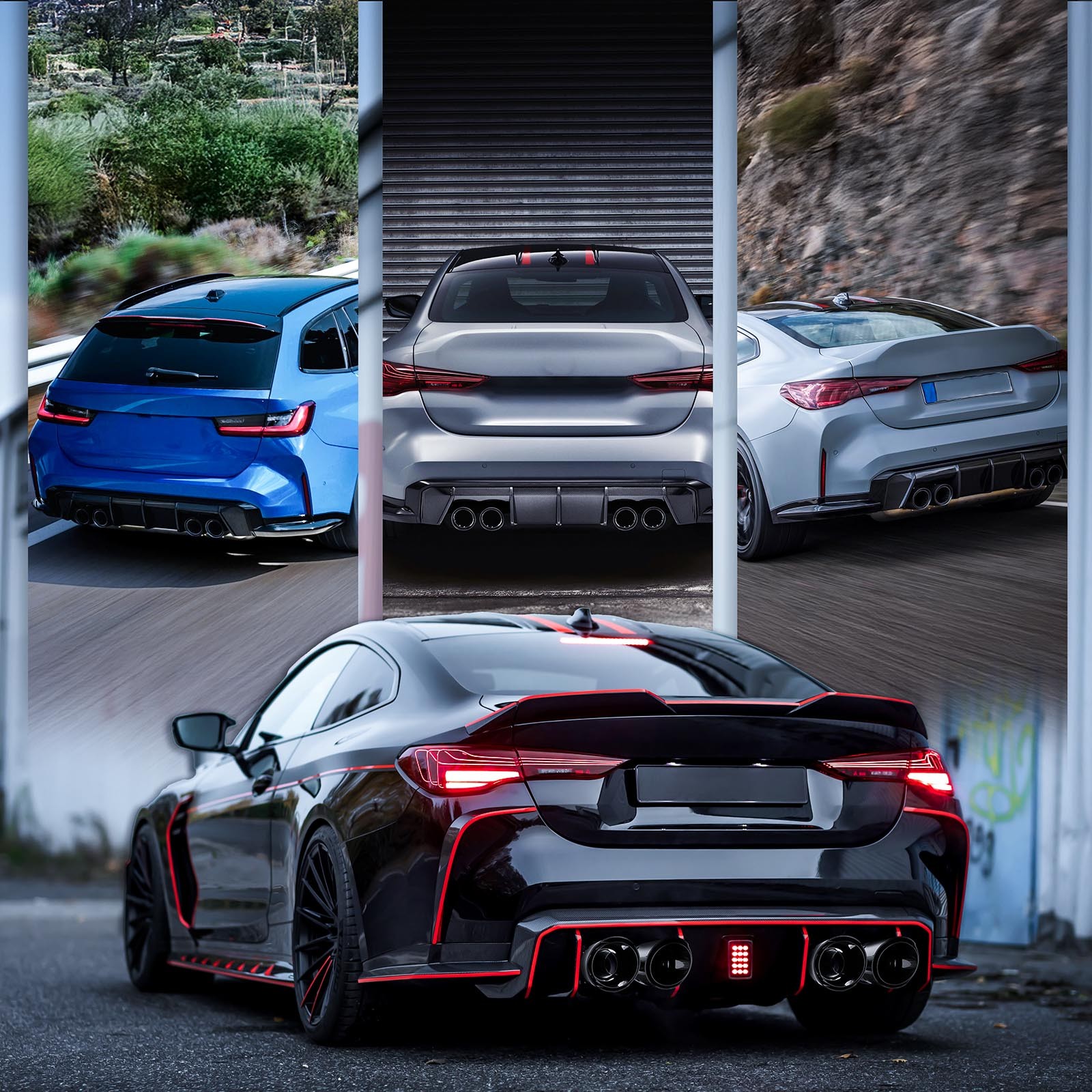 2.5'' to 4'' Carbon Dual Exhaust Pipe Tail Muffler Tips For Maserati Grecale GT