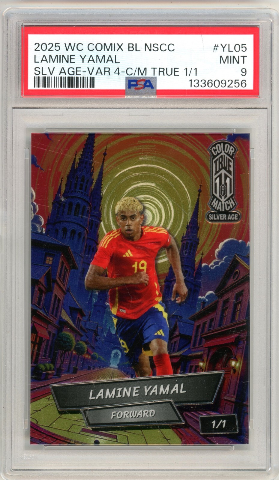 Lamine Yamal 1/1 RC 2024 Wild Card Color Match True One of One Silver Age PSA 9