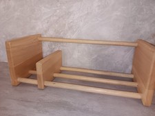 Vintage Wood CD/DVD Adjustable Holder Storage Slider Rack Wall Mount Free Stand