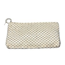 Vintage Richere Beaded Clutch Ivory Pearl Embellished Chic Bridal Evening Bag