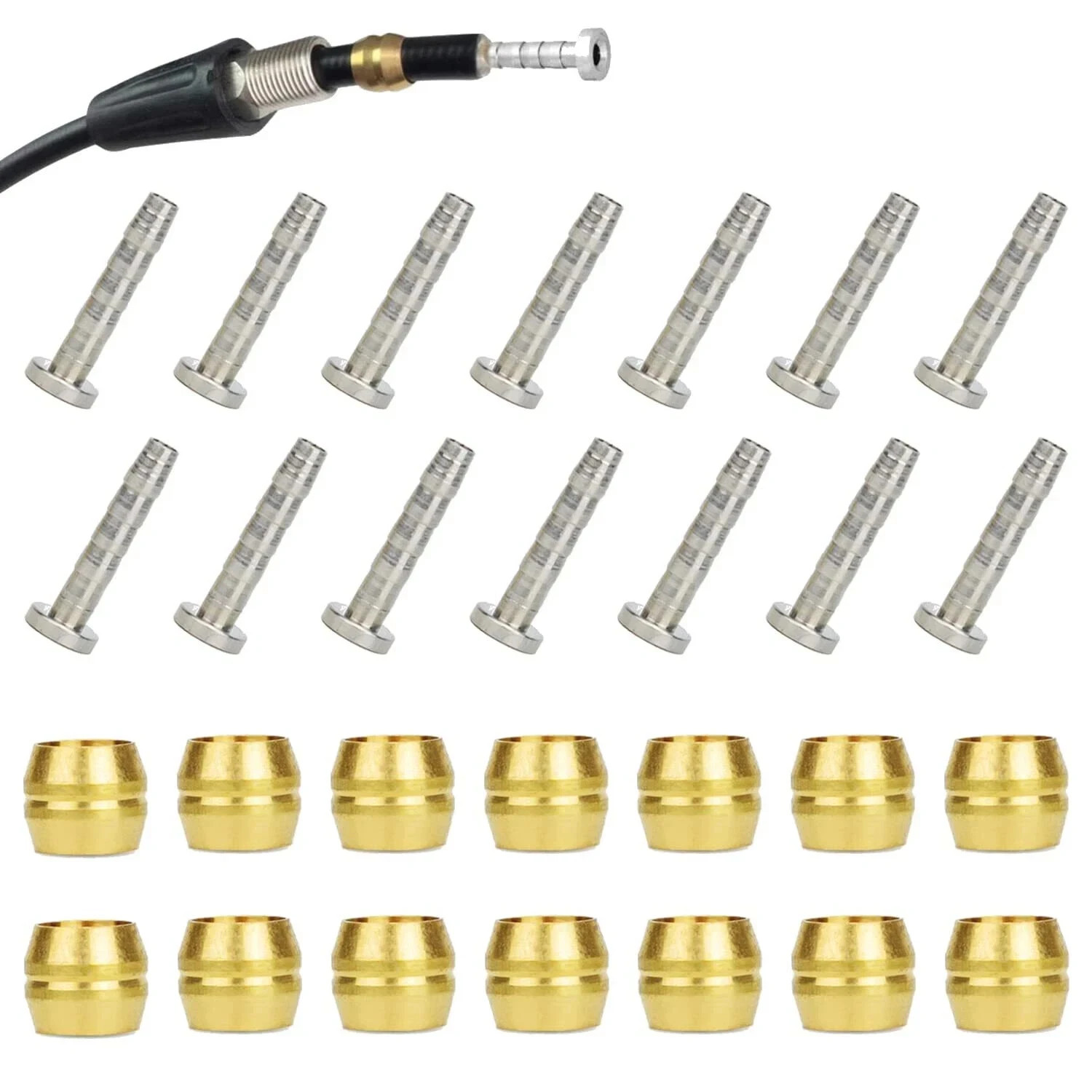 BH90 Brake Olive and Barb - Brass and Steel Insert Kit for S