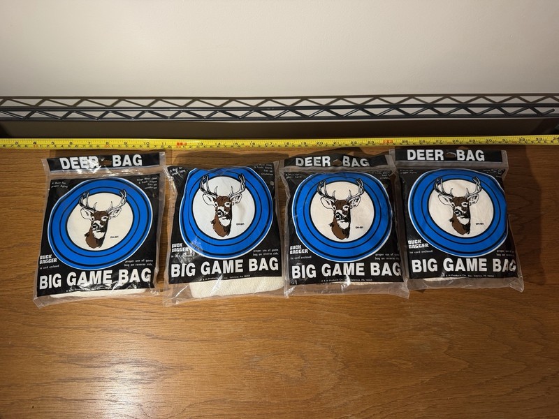 Lot Of 4 Big Game Buck Bagger Deer Bag DH-501 w/ Tie Cord New Old Stock USA Made