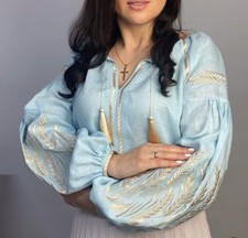 Woman Vyshyvanka Ukrainian embroidery embroidered blouse 100 Italian Linnen