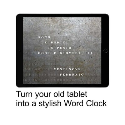 Wortuhr Italienisch | Italian Word Clock | iPad Tablet | No App | #it-m1--ja