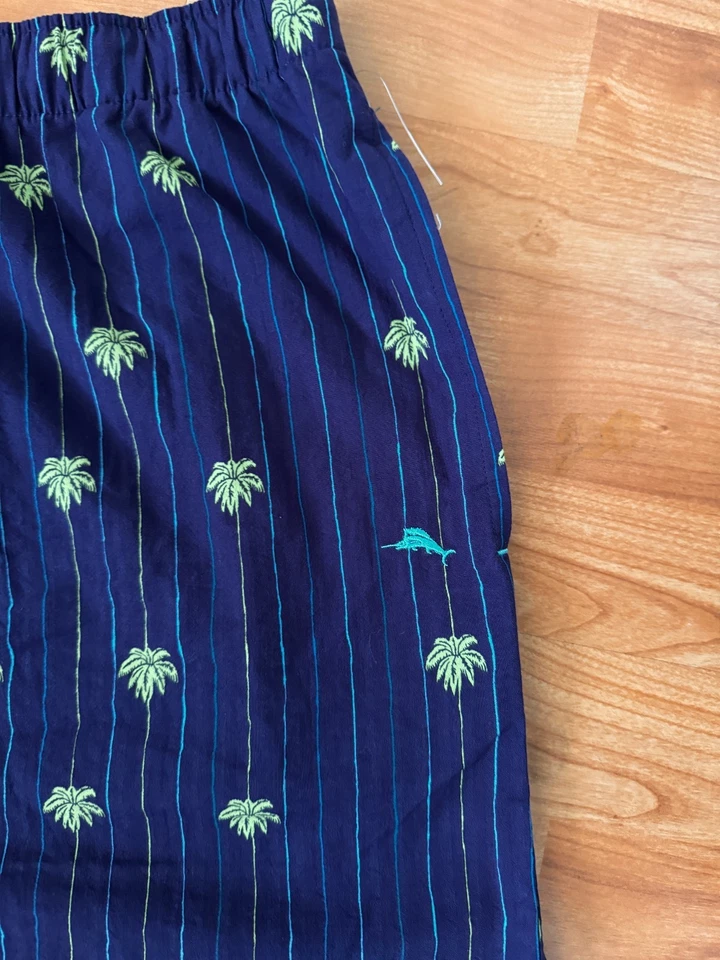 2 pares de calzoncillos boxer Tommy Bahama Seersucker para hombre XXL azul palmeras frondas Foto 3 de 4