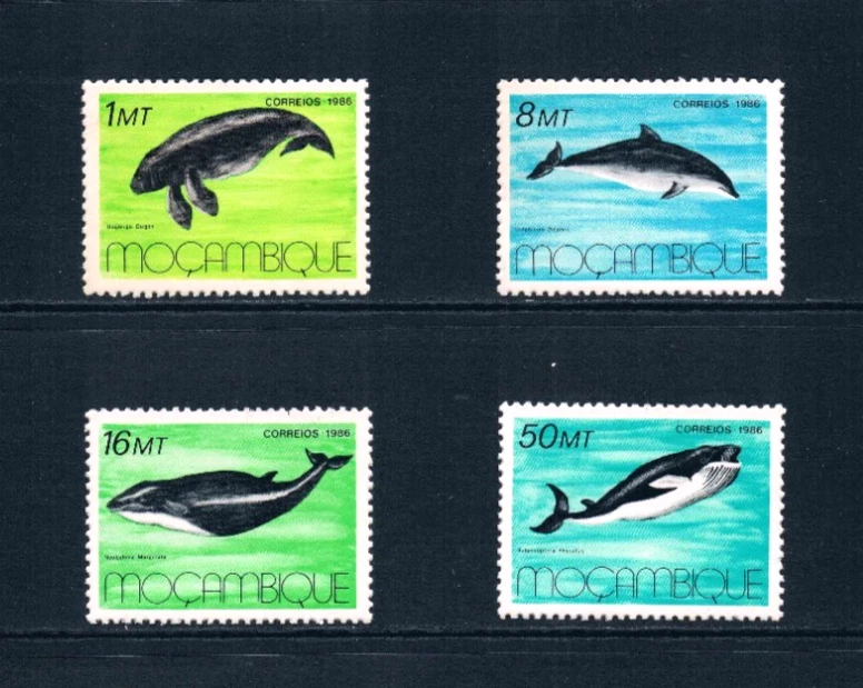 $11.05 Scott Value - 1986 MOZAMBIQUE Whales Indian Ocean CV MNH NH UMM - Image 3 of 4